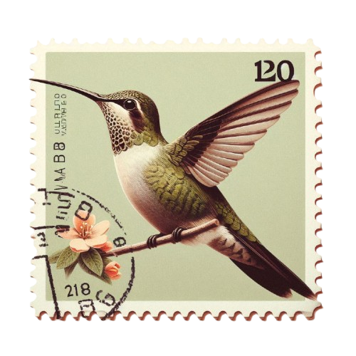 Hummingbird Postage Stamp Green