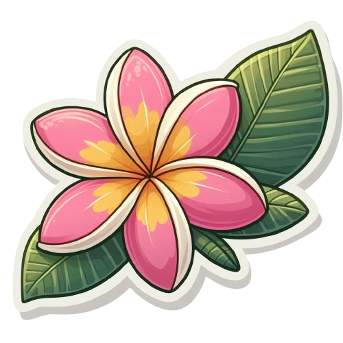 Frangipani Pink with Leaves