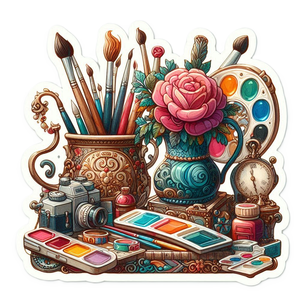 Artist Table Vase Blue Peony