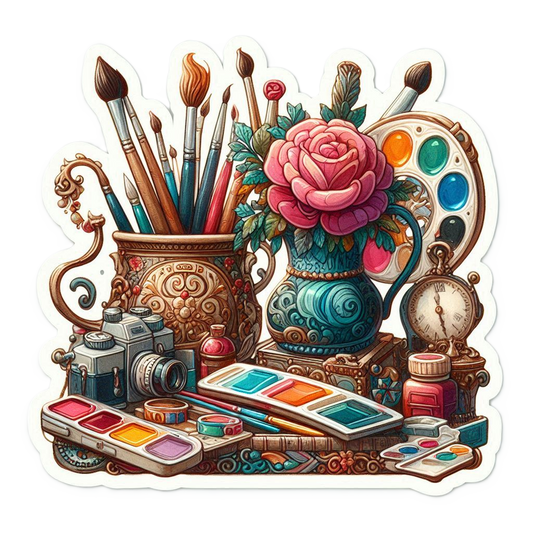 Artist Table Vase Blue Peony